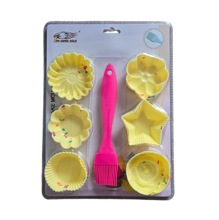 Комплект силиконови форми с четка – 6+1 броя - модел 11212