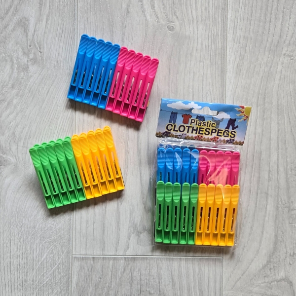 Цветни щипки 20 броя - модел 11192