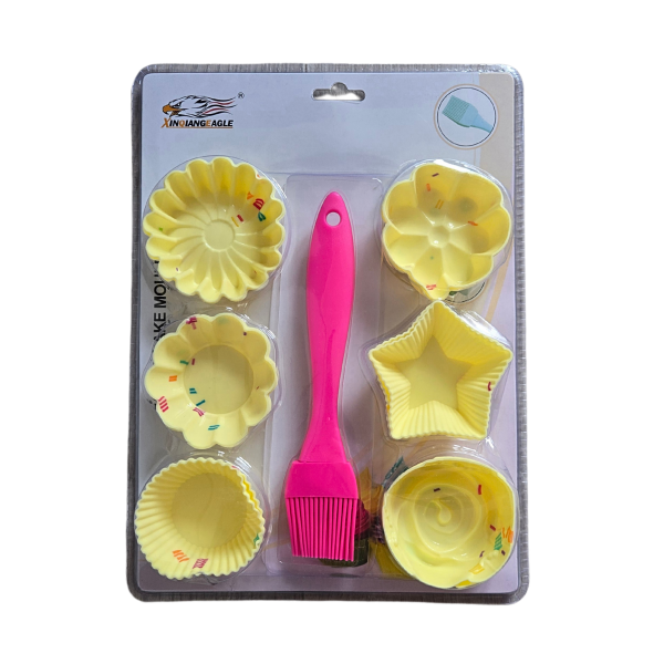 Комплект силиконови форми с четка – 6+1 броя - модел 11212