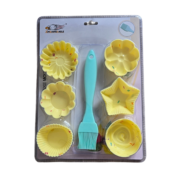 Комплект силиконови форми с четка – 6+1 броя - модел 11212