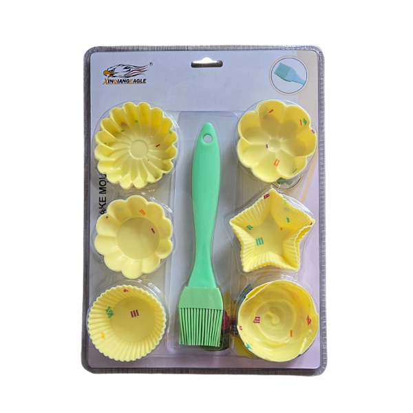 Комплект силиконови форми с четка – 6+1 броя - модел 11212