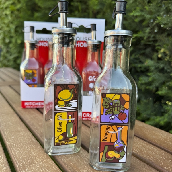 Комплект стъклени бутилки – 2 бр., 250 мл, стъкло и метал -  модел 11214