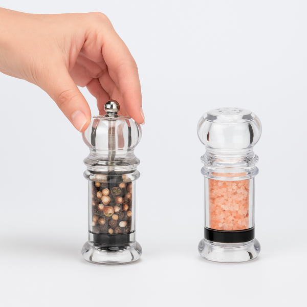 Комплект мелничка и солница акрил - прозрачен - модел 11252