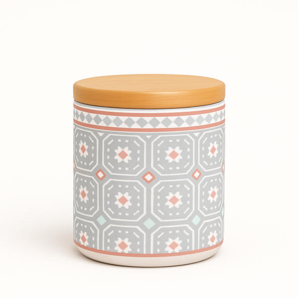 Буркан порцелан Винтидж с бамбуков капак - модел 11265