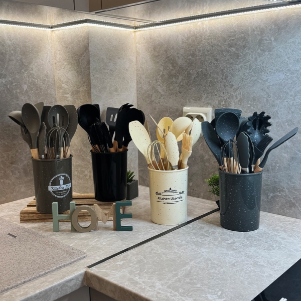 Комплект силиконови прибори Мрамор 12 части 10885