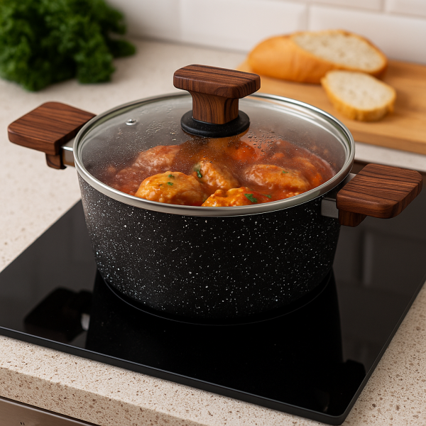 Тенджера с мраморно покритие 26 см - модел  11271