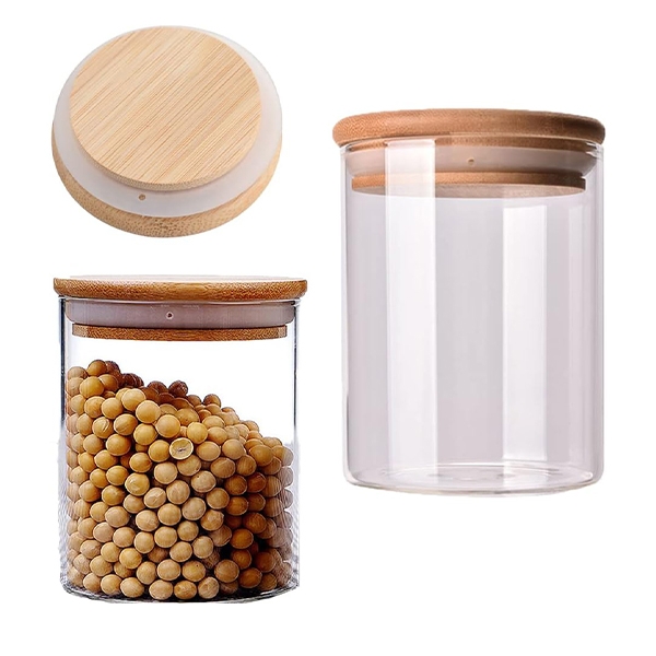 Комплект от 3 бр. буркани с бамбуков капак 0.450л 11274