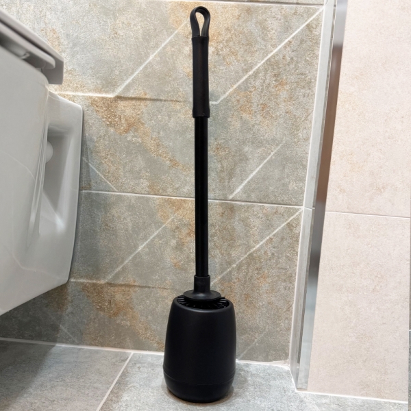 Тоалетна четка с поставка – силиконова глава - модел 11276