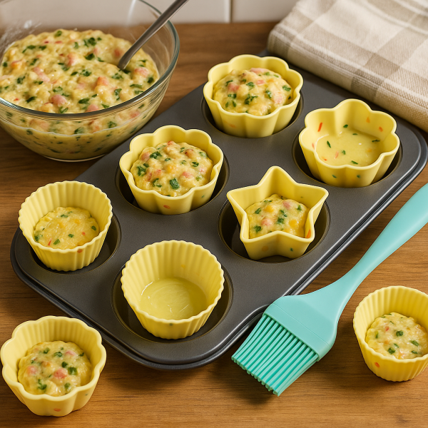 Комплект силиконови форми с четка – 6+1 броя - модел 11212