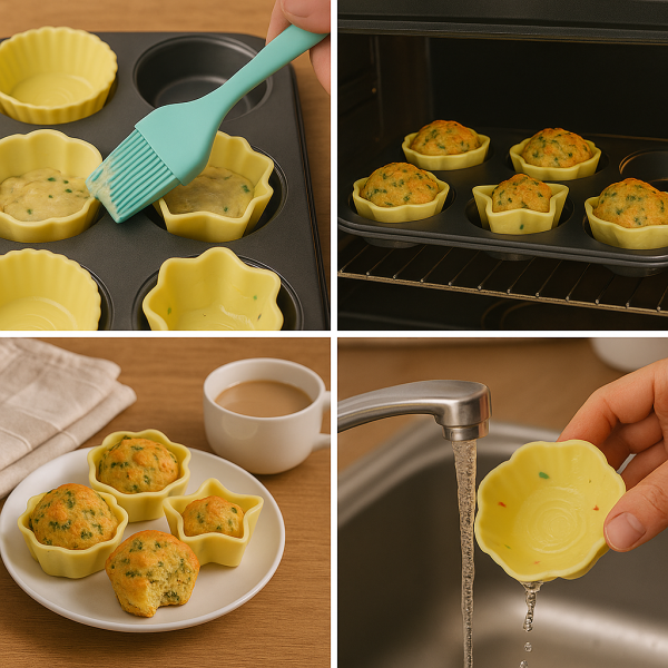 Комплект силиконови форми с четка – 6+1 броя - модел 11212