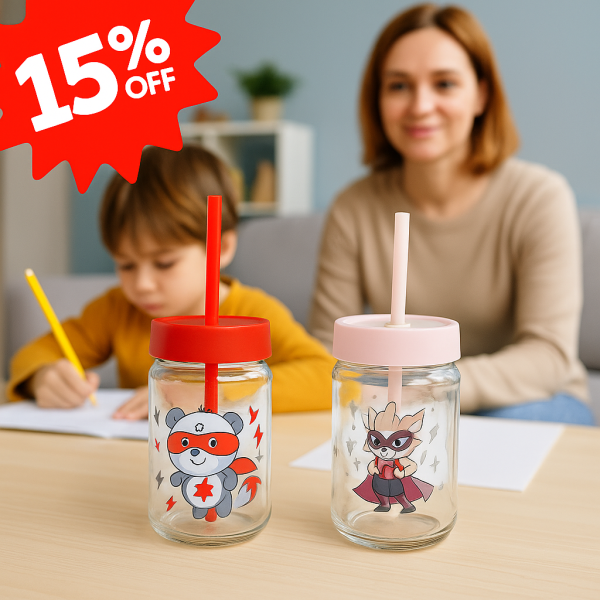 Бутилка със сламка Heroes - Модел 10315