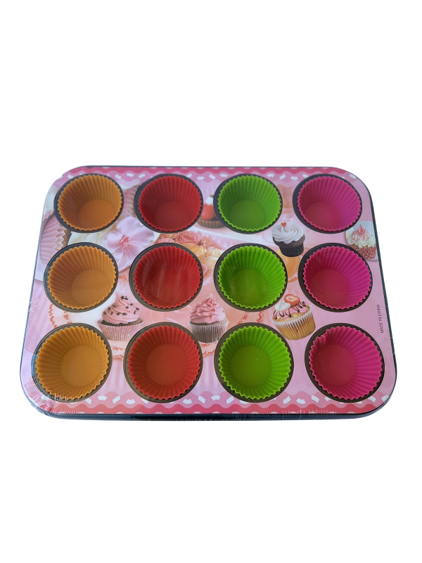 Форма за мъфини + силиконови формички 10414