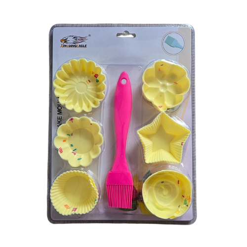 Комплект силиконови форми с четка – 6+1 броя - модел 11212