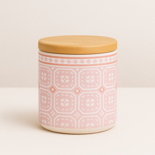 Буркан порцелан Винтидж с бамбуков капак - модел 11265