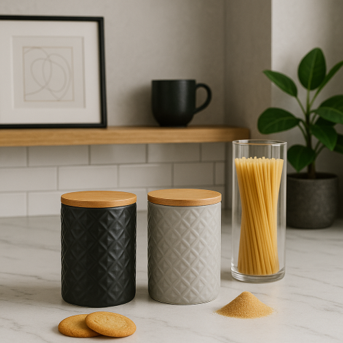 Буркан порцелан с бамбуков капак - модел 11264