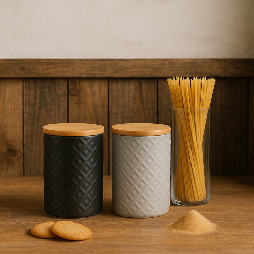 Буркан порцелан с бамбуков капак - модел 11264