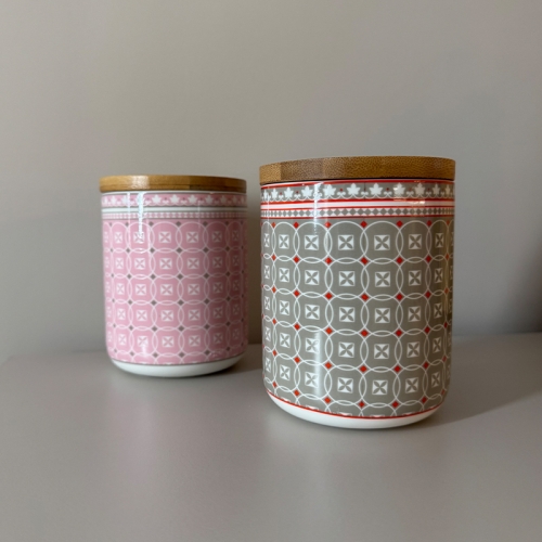 Буркан порцелан Винтидж с бамбуков капак - модел 11265