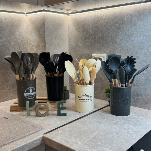 Комплект силиконови прибори Мрамор 12 части 10885