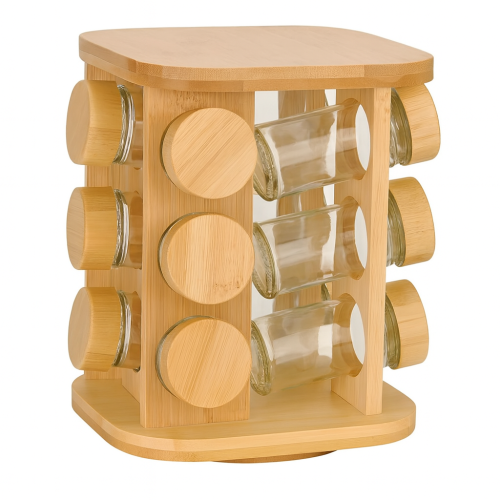 Комплект бурканчета 12 бр. за подправки с въртяща стойка - модел 11279