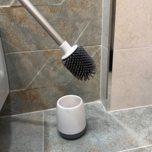 Тоалетна четка с поставка – силиконова глава - модел 11276