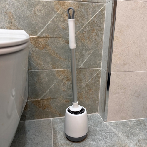 Тоалетна четка с поставка – силиконова глава - модел 11276