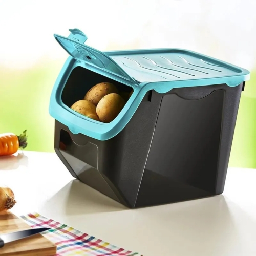 Кутия за съхранение на плодове и зеленчуци 12 л черна 10518