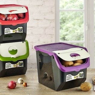 Кутия за съхранение на плодове и зеленчуци 12 л черна 10518